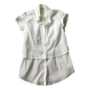 Brunello Cucinelli White Layered Cap Sleeve Shirt